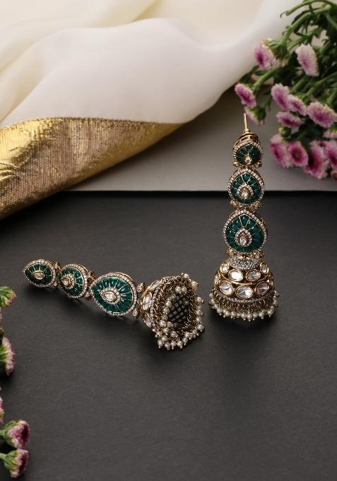Golden Brass Earrings Set