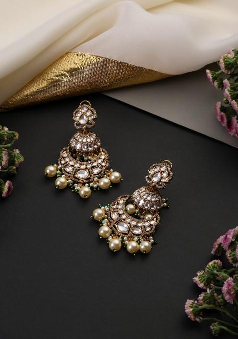 Golden Brass Earrings Set