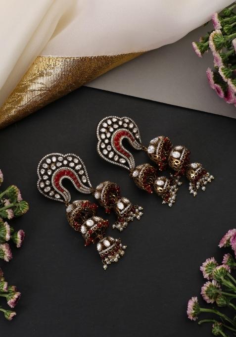 Golden Brass Earrings Set