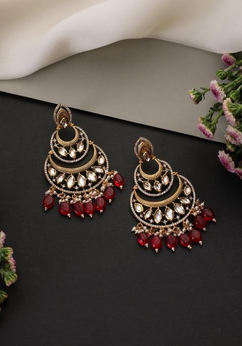Golden Brass Earrings Set