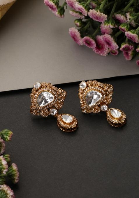 Golden Brass Earrings Set