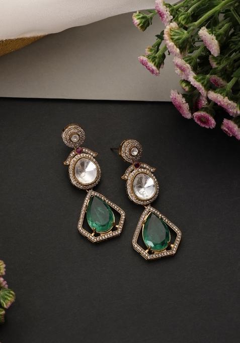 Golden Brass Earrings Set