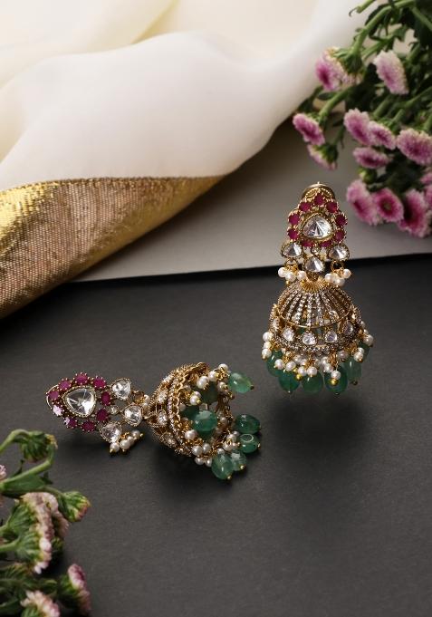 Golden Brass Earrings Set