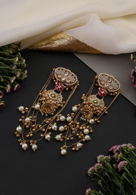 Golden Brass Earrings Set