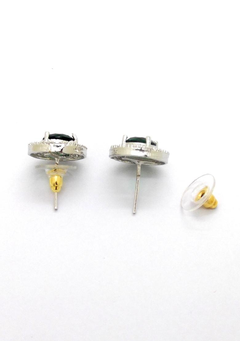 Gold Plated Black Bead Mangalsutra With Earrings - Indya