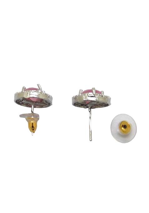 Gold Plated Black Bead Mangalsutra With Earrings