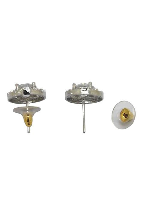 Gold Plated Black Bead Mangalsutra With Earrings