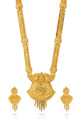 Gold Plated Long Haram Necklace Set
