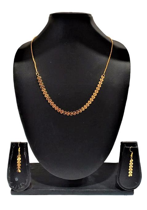 Gold Plated Heart Shaped Necklace Set