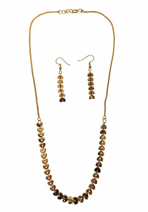 Gold Plated Heart Shaped Necklace Set