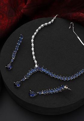 Blue Zirconia Necklace Set