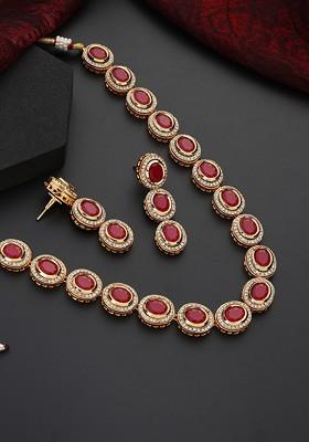 Red Kundan Necklace Set