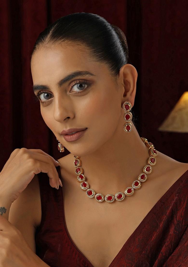Red Kundan Necklace Set