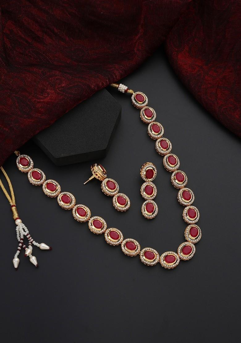 Red Kundan Necklace Set