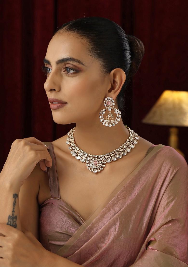 Pink Polki Necklace Set