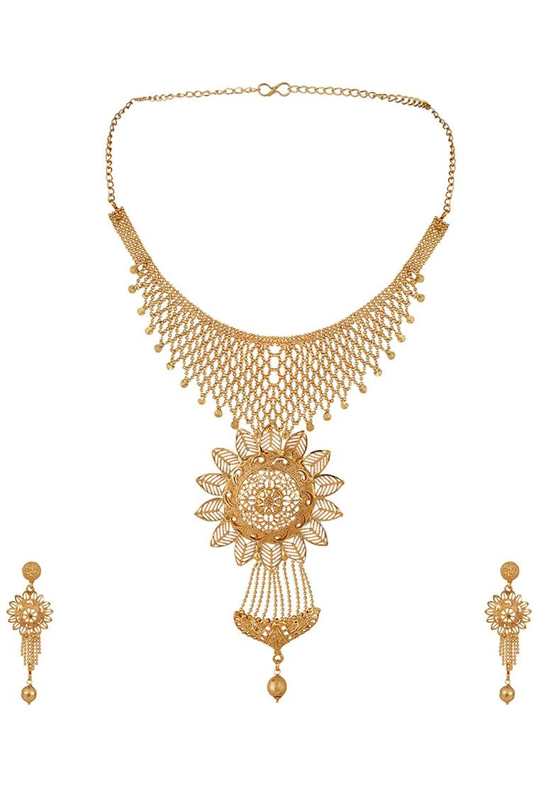 Gold Plated Necklace Set - Indya