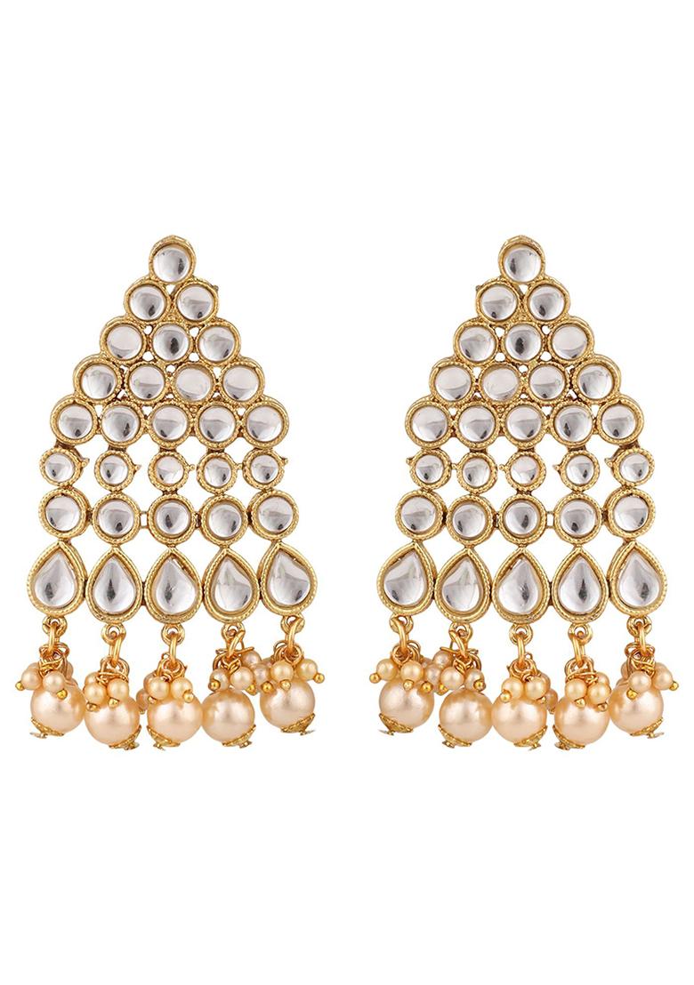 Gold Plated Kundan Necklace Set With Maang Tikka