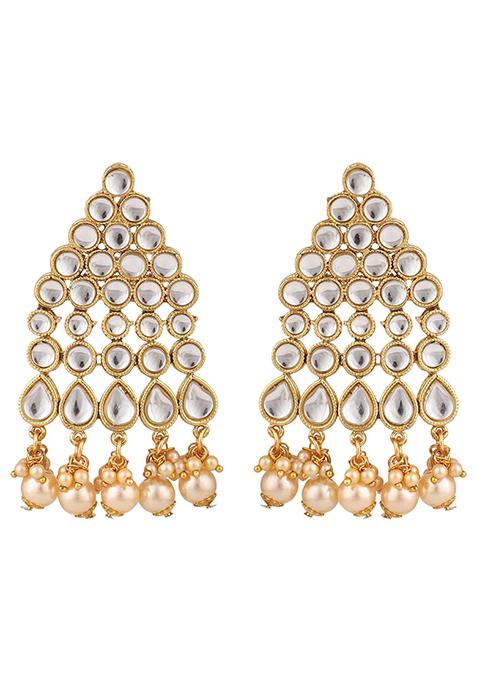 Gold Plated Kundan Necklace Set With Maang Tikka