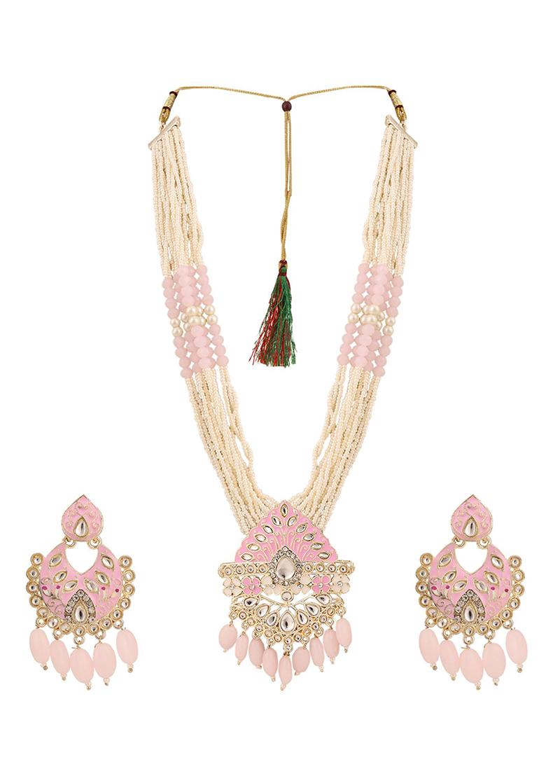 Pink Cubic Zirconia Necklace Set
