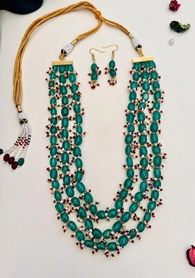 Silver Plated Cubic Zircon American Diamond Chain Earrings Set