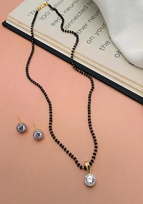 Gold Plated Cubic Zircon American Diamond Necklace