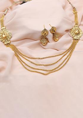 Gold Plated Cubic Zirconia Necklace Set