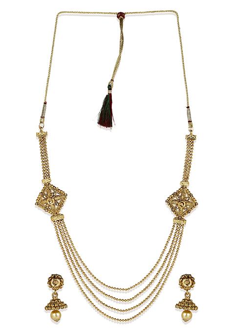 Gold Plated Cubic Zirconia Necklace Set