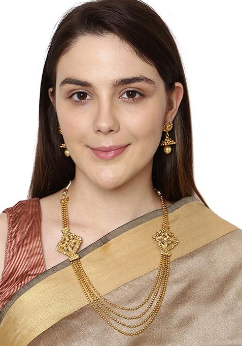 Gold Plated Cubic Zirconia Necklace Set