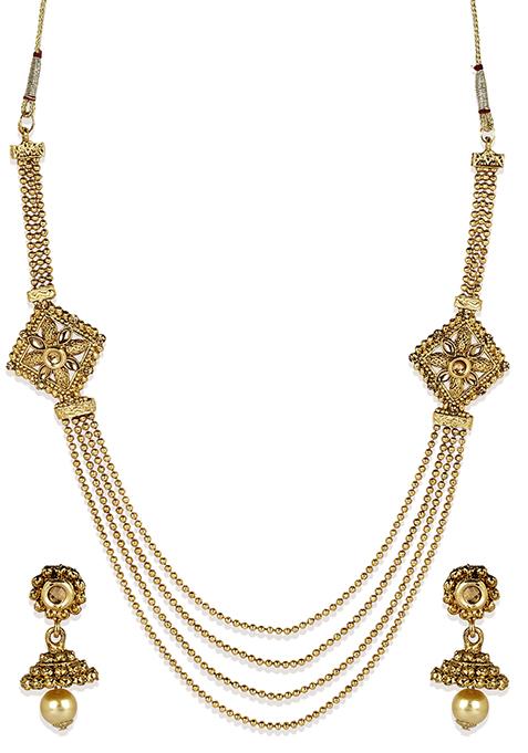 Gold Plated Cubic Zirconia Necklace Set