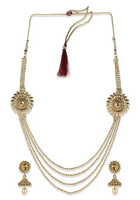 Gold Plated Cubic Zirconia Necklace Set