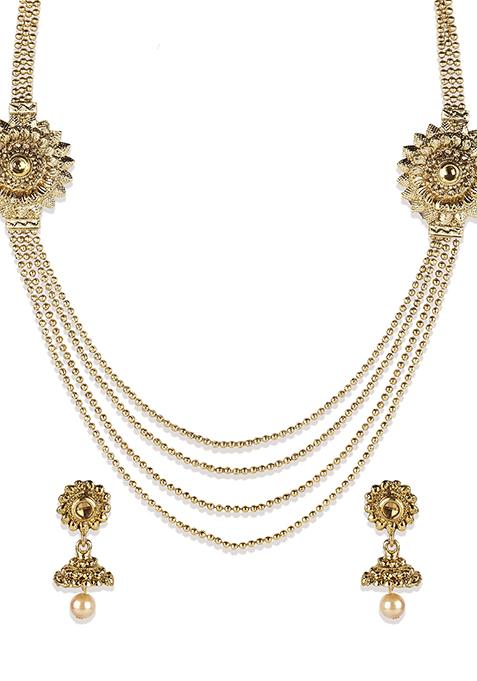 Gold Plated Cubic Zirconia Necklace Set
