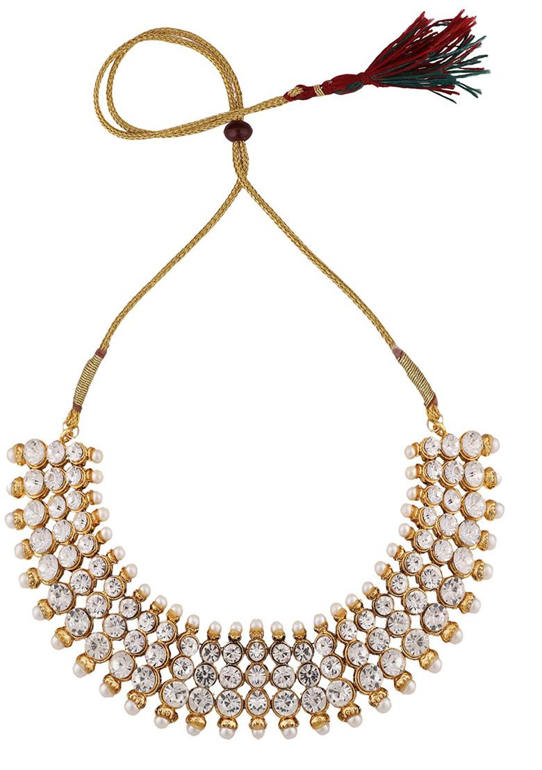 White Gold Plated Cubic Zirconia Necklace Set