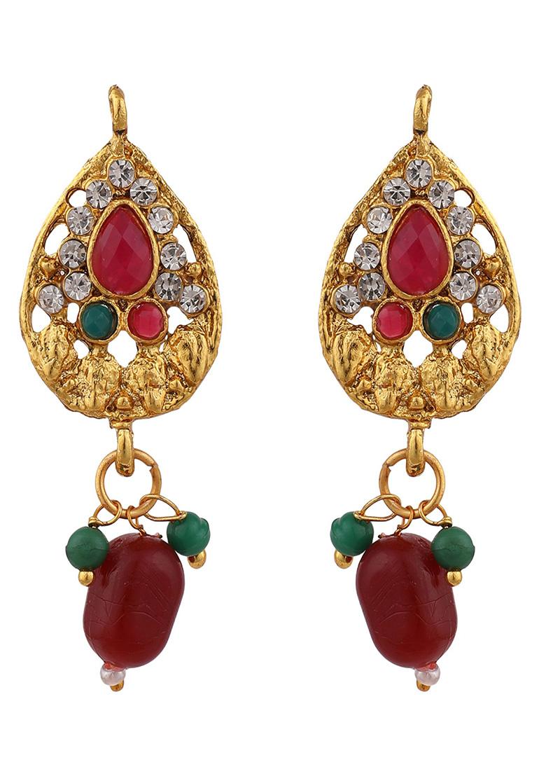 Multicolour Color Gold Plated Cubic Zirconia Necklace Set - Indya