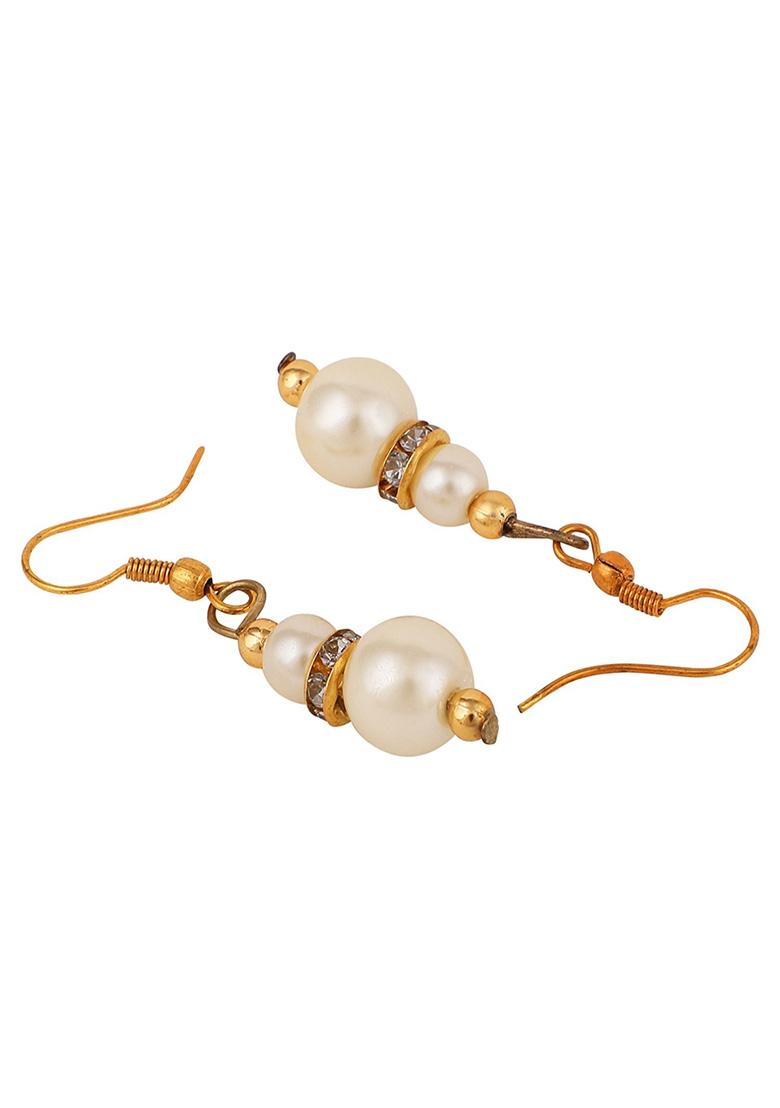 Off White Gold Plated Pearl Necklace Set - Indya