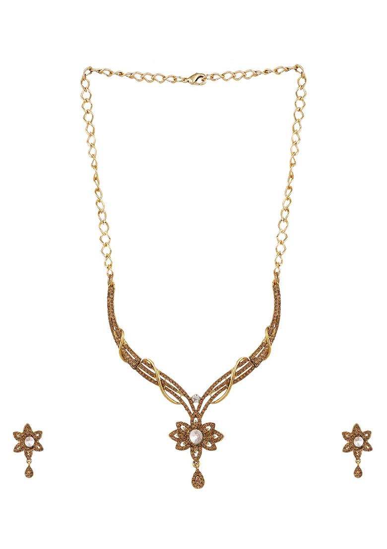 Gold Plated Cubic Zirconia Necklace Set