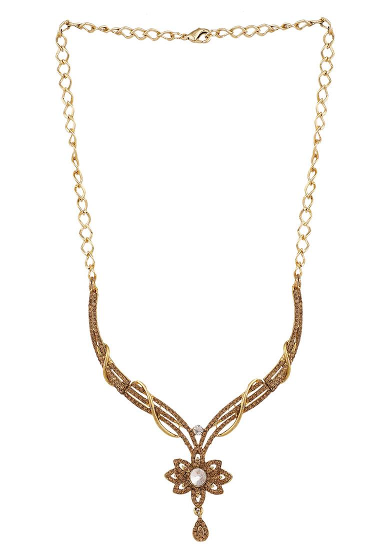 Gold Plated Cubic Zirconia Necklace Set