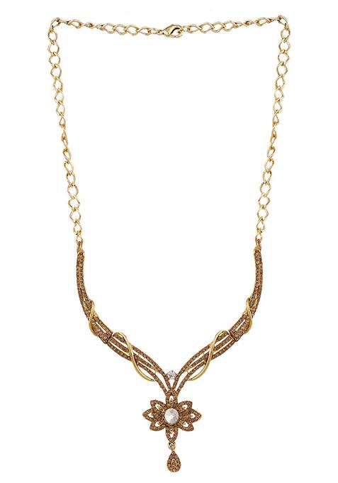 Gold Plated Cubic Zirconia Necklace Set