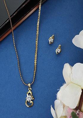 Gold Plated American Diamond Necklace Set