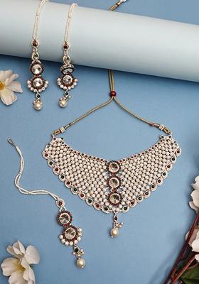 Brass Multi Color Jewelry Set  A Symphony Of Elegance