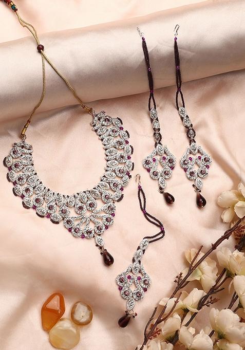 Brass Pink Jewelry Set  Timeless Beauty In Blushing Pink