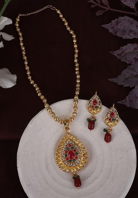 Brass Gold Plated Jewellery Set