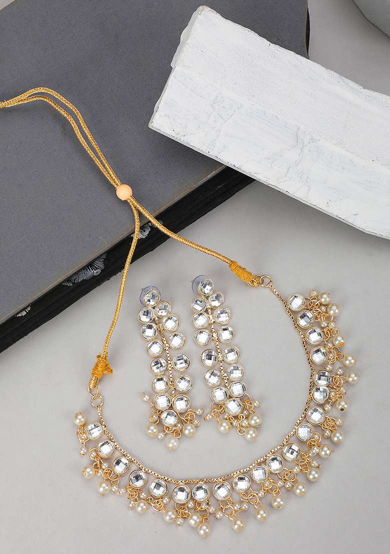 Traditional Gold Plated Pearl Jewellery Set - Indya