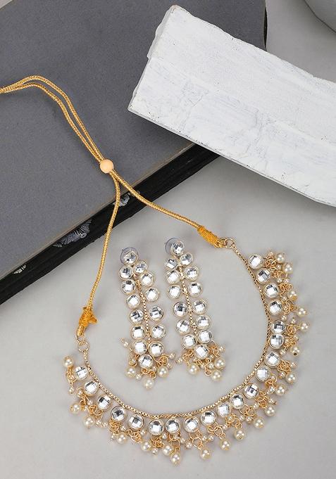 Traditional Gold Plated Pearl Jewellery Set