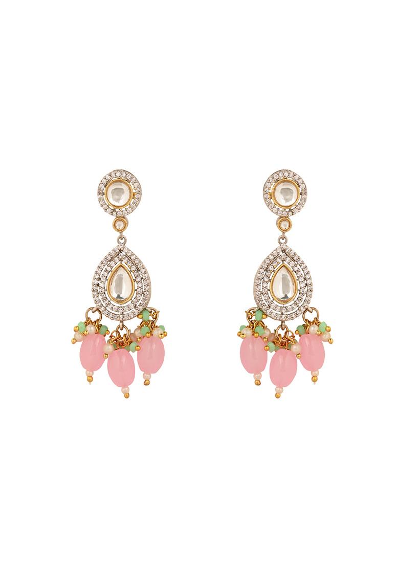 Pink Polki Kundan Necklace Set