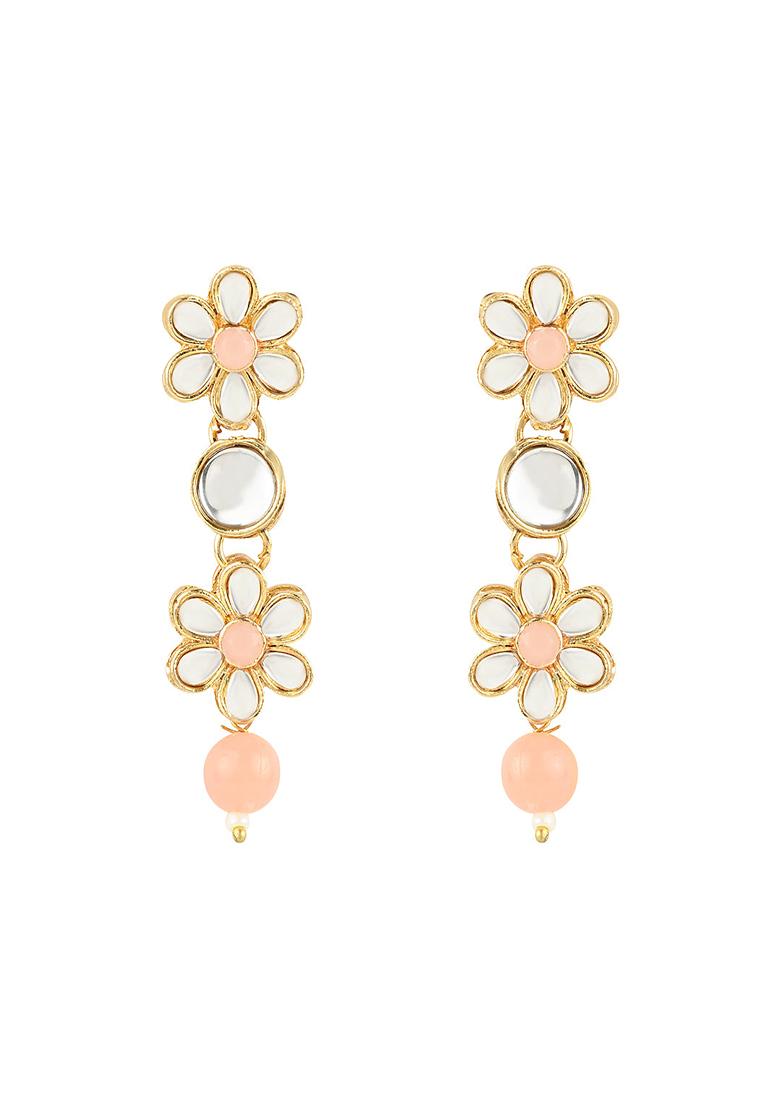 Gold Plated Traditional Kundan Studded Bridal Choker Necklace And Drop Earrings Jewellery Set - Indya