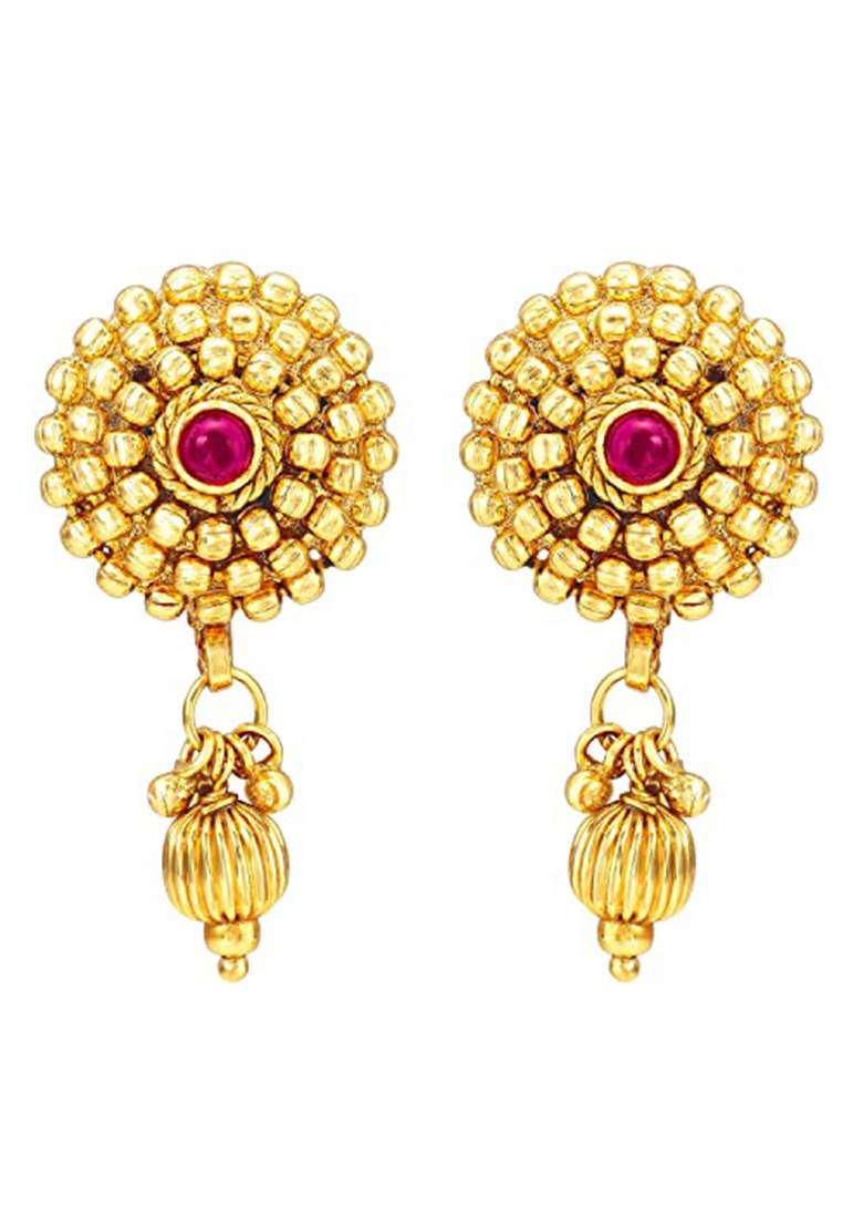 Gold Plated Traditional Style Choker Necklace Jewellery Set - Indya