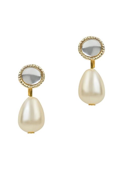 Gold Plated Traditional Pearl Beaded Stylish Moti Choker Necklace Jewellery Set With Earrings