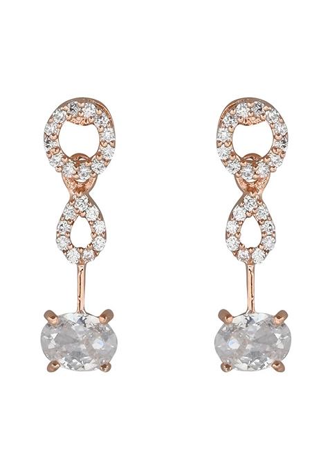 Stylish Rose Gold Plated Cubic Zirconia American Diamond Adjustable Bracelet For Women & Girls