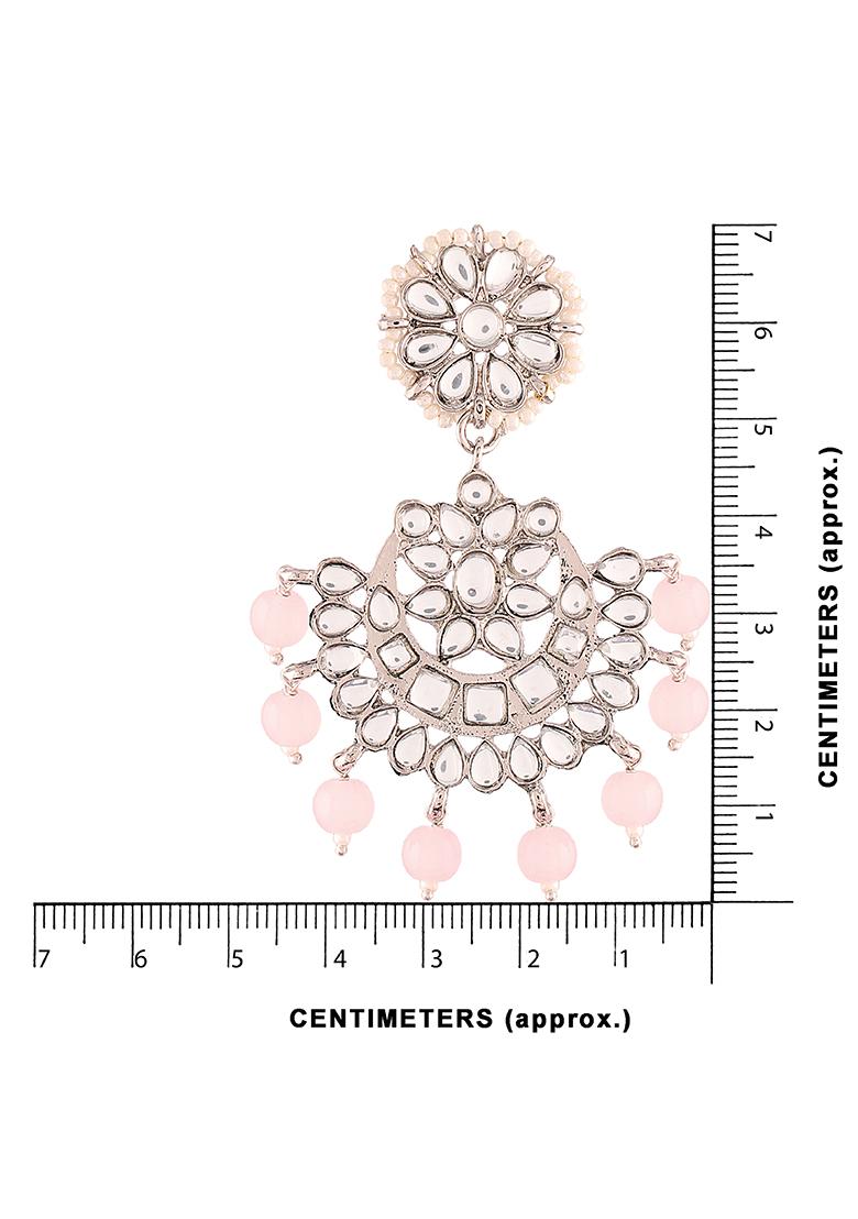 Pink Maang Tikka Earrings Set