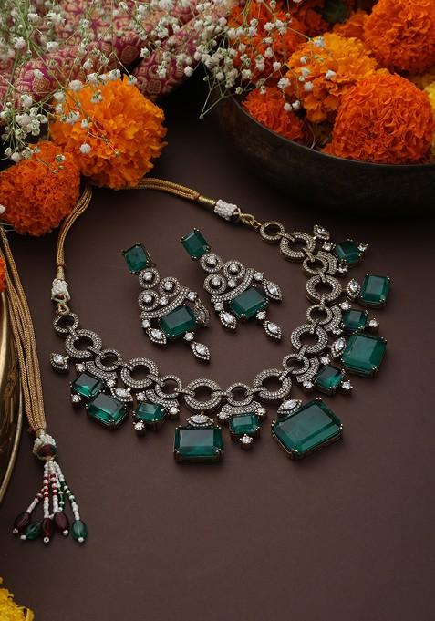 Emerald Zirconia Necklace Set